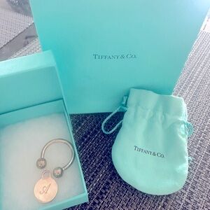 Tiffany & Co. Silver Key Ring with Monogram
